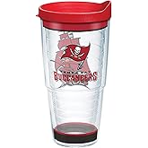 Tervis Made in USA Double Walled NFL Tampa Bay Buccaneers Insulated Tumbler Cup Keeps Drinks Cold & Hot, 24oz, Tradition
