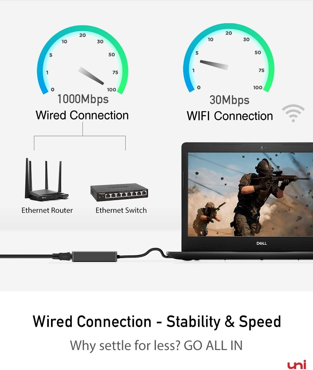 USB Adapter (Driver Free), uni [Slim, Aluminum, Nylon] USB 3.0