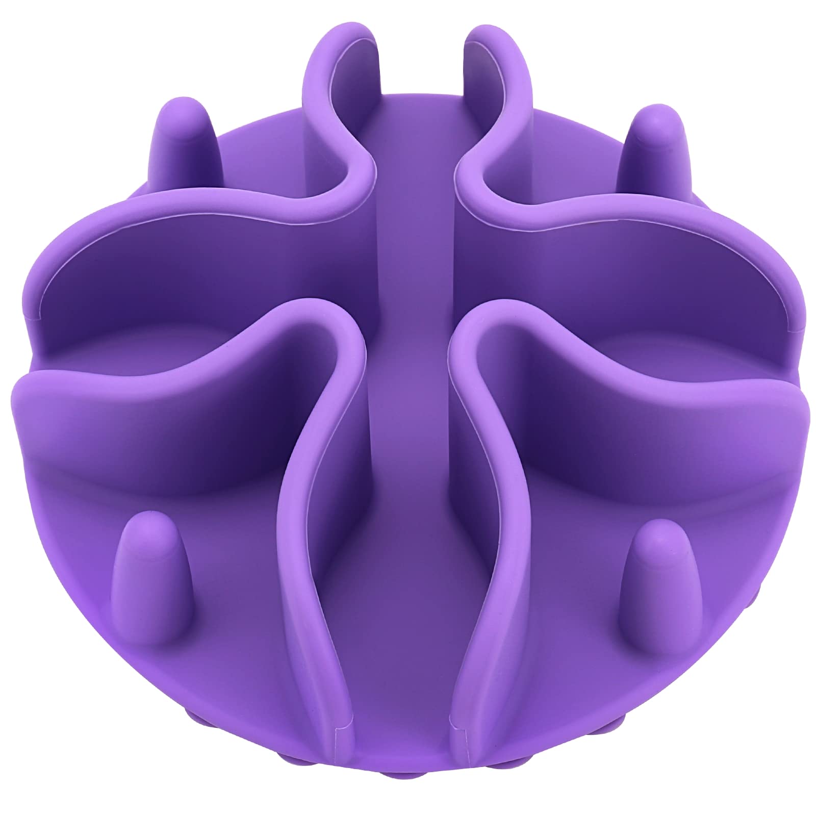 Slow Feeder Dog Bowl Insert,Doweiss Silicone Slow Feeder for Dog Cat Puppy Pet with Stong Suction Cups for Dog Bowls Slow Eating Bowls (Small, Purple)