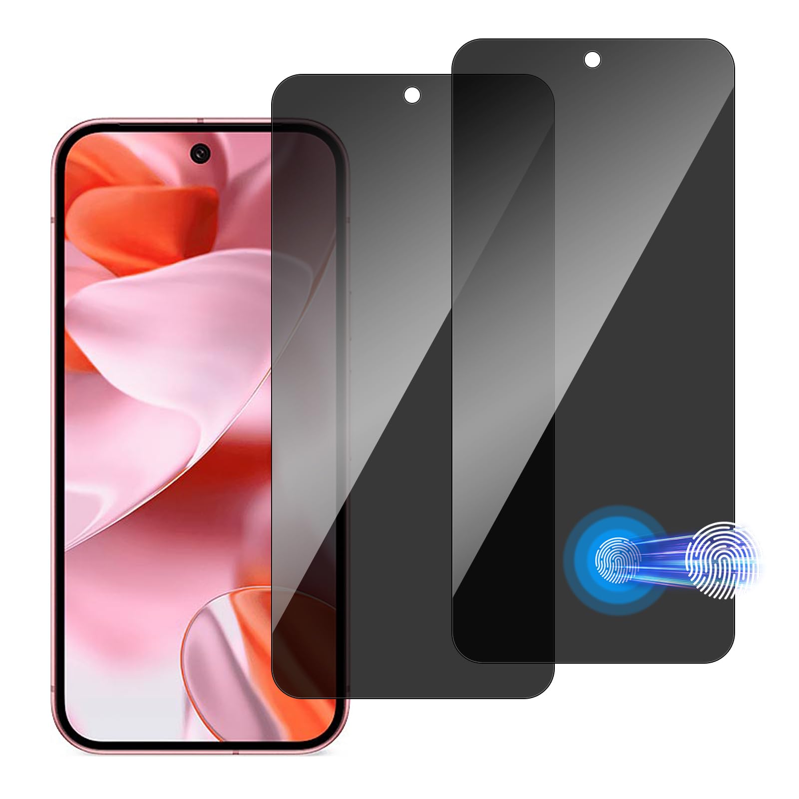 chejuza Privacy Screen Protector for Google Pixel 9/9 Pro 5 g [2 Pieces], 9H Hardness, Full Coverage Anti Spy Tempered Glass, HD Screen Protector