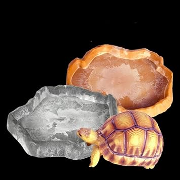 Jrtan Pet Reptile Water Dish Food Bowl Feeders Tortoise Lizard