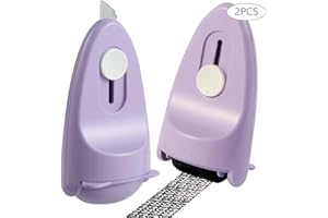 Wejoin Identity Theft Protection Roller Security Stamp 2Packs - Guard Your ID with Refillable Ink, Built-in Cutter & Flip Cover Design, Compact Privacy Safety Tool for Document, Mail, etc. (Purple)