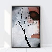 Framed Canvas Wall Art Abstract Trees Canvas Prints Home Artwork Decoration for Living Room,Bedroom - 16x24 inches