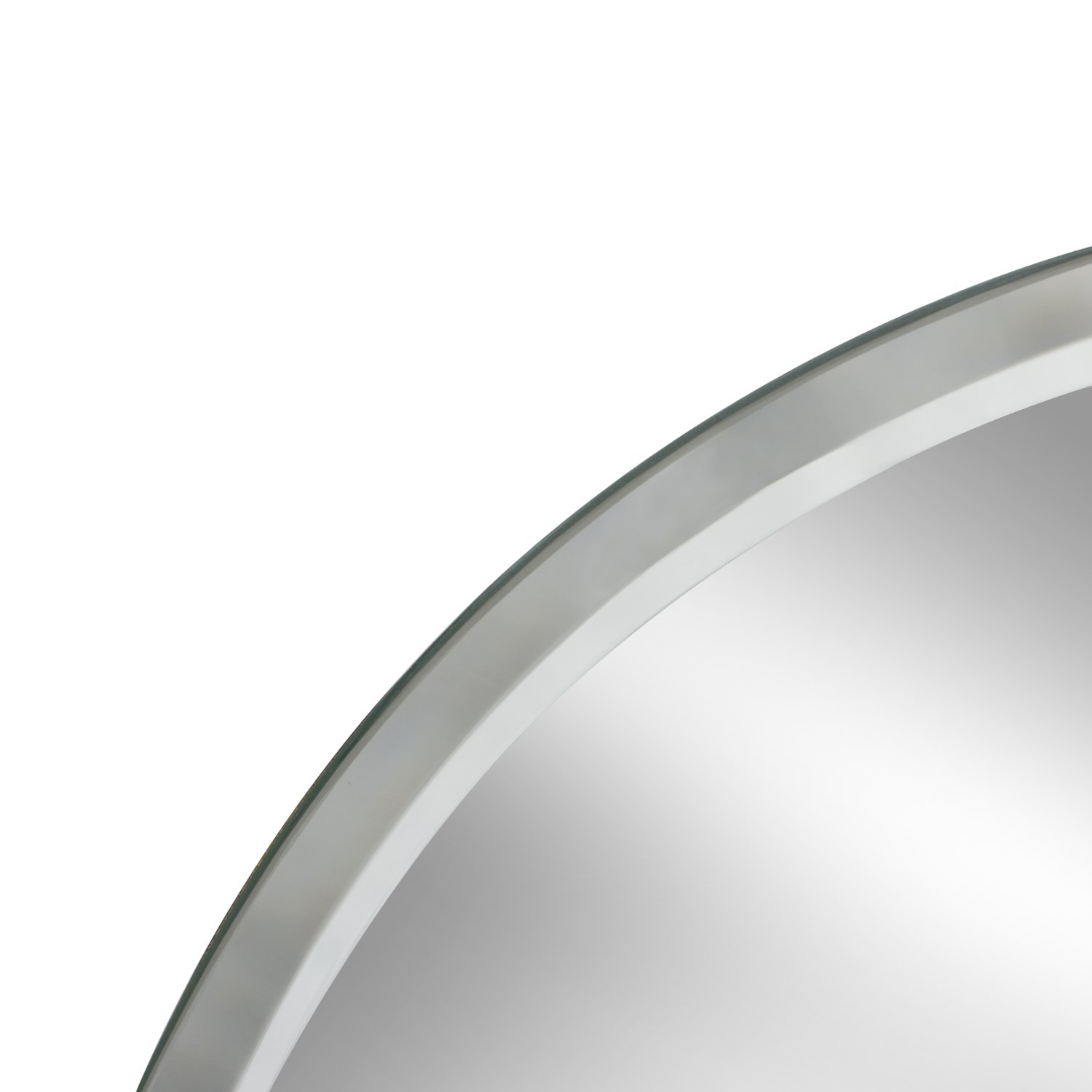 Large 18 Inch Oval Rimless Pedestal Mirror, Polished Chrome