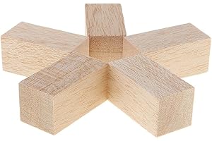 Colaxi 5Packs Balsa Wood Blocks Rods (80/60mm) Height for DIY Woodworking Modeling, 30x30x80mm