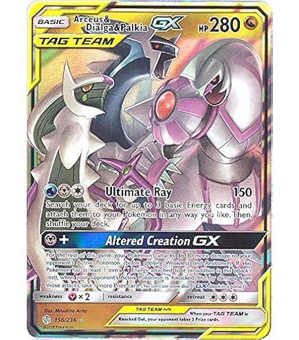 pokemon card tag team mew and mewtwo 242/236 Mewtwo & Mew TAG TEAM GX | Rare Rainbow Card | SM11 Unified Mi main image 0