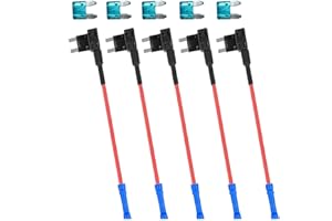 5 Pack On Dual Circuit Adapter, Automotive Car Truck Fuse Holder Add-a-Circuit Fuse TAP Adapter Mini ATM APM Blade Fuse Holde