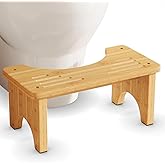 Uaniar Bamboo Toilet Poop Stool, Wooden Squatting Potty for Adults Pooping | 7 Inch Wood Toilet Stool Squat Adult, Non-Slip Poop Stool for Bamboo Bathroom, Portable Foot Pooping Steps for Kids
