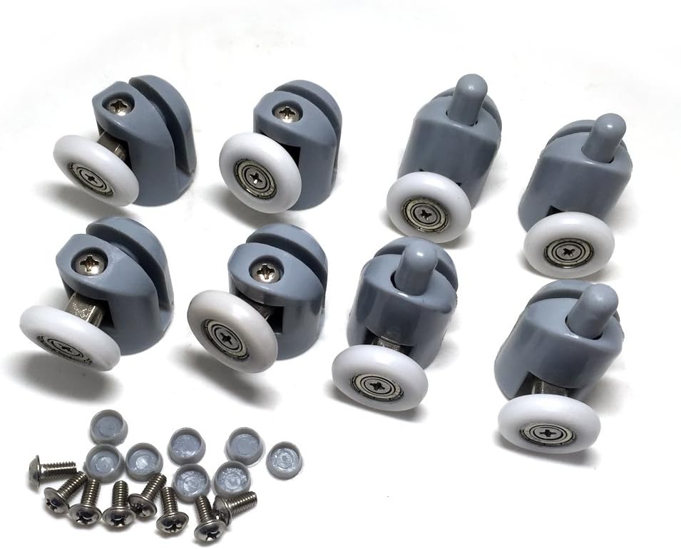 Linwnil Shower Door Rollers 8 Pcs Set 25mm Diameter Bathroom Replacement Parts