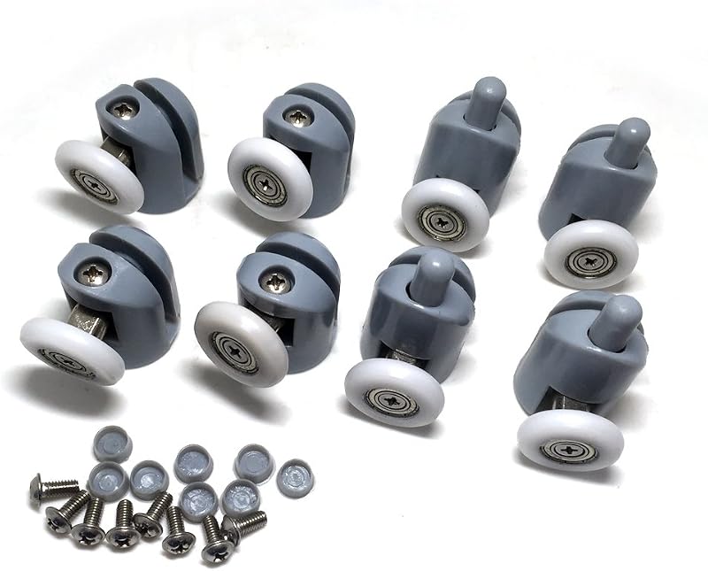Linwnil Shower Door Rollers 8 Pcs Set 25mm Diameter Bathroom Replacement Parts