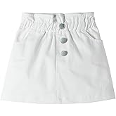 Mud Kingdom Girls Denim Skirt Ruffle Elastic Waist A-Lined Mini Built-in Skorts Summer