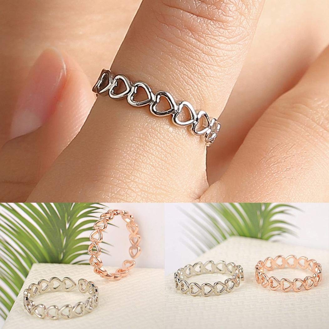 Lindames New Women Fashion Casual Jewelry Charm Wedding Hollow Out Ring Rings