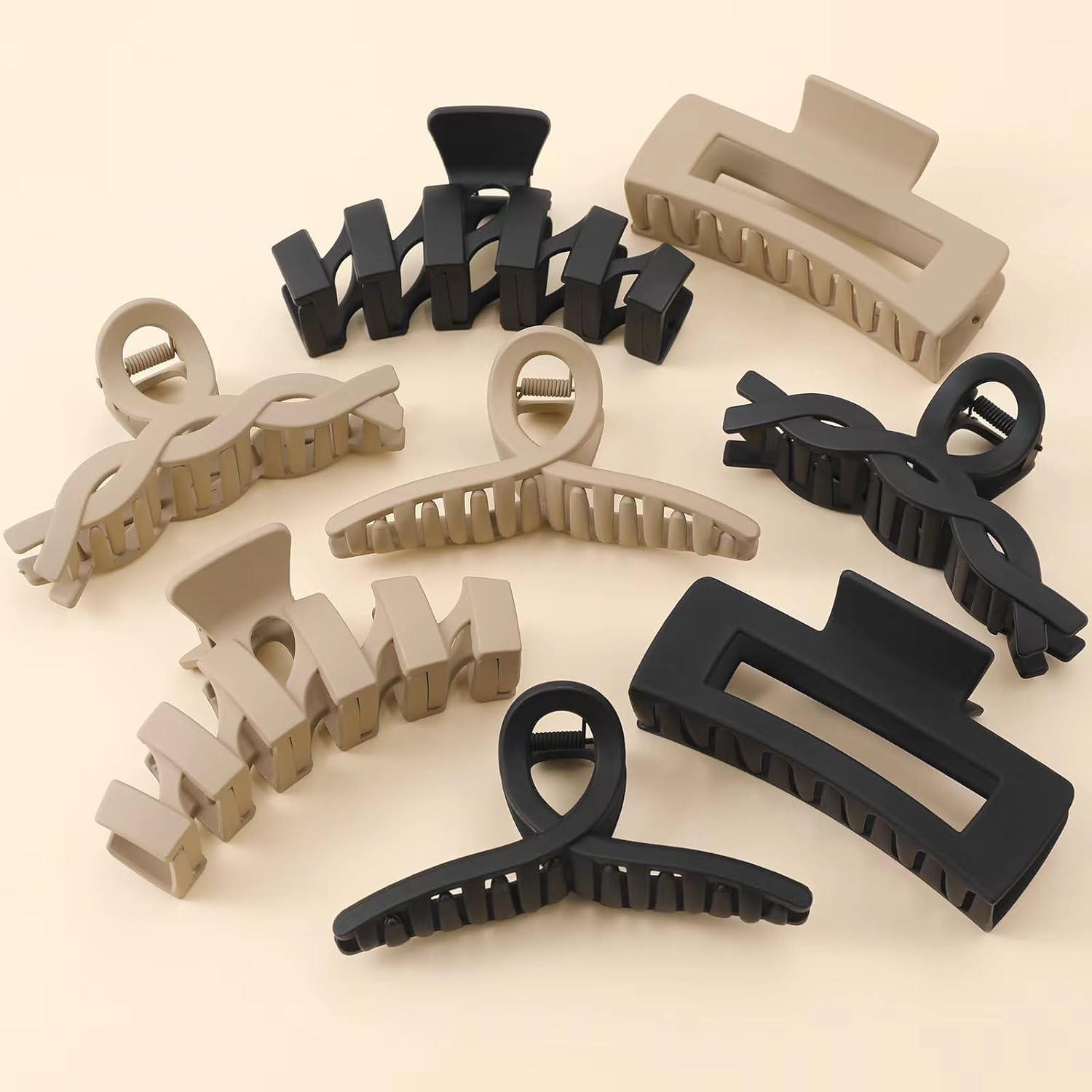 8Pcs Assortment Large Claw Clips for Women,Flower Claw Clips for Thick Hair,Non-Slip Hair Accessories with Multi-Styles