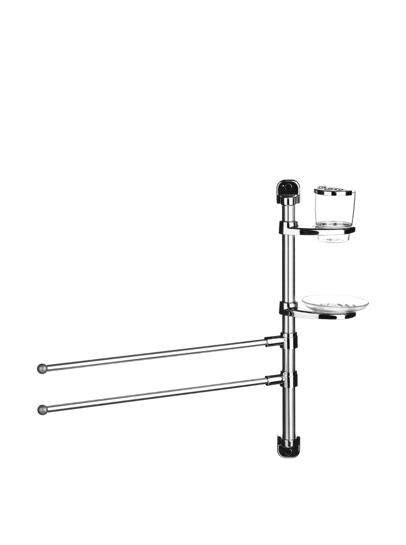 Premier Housewares Towel Rails Towel Holder Aluminium Towel Rail Self Adhesive Bathroom Towel Rails H X W X D: 52 X 52 X 13