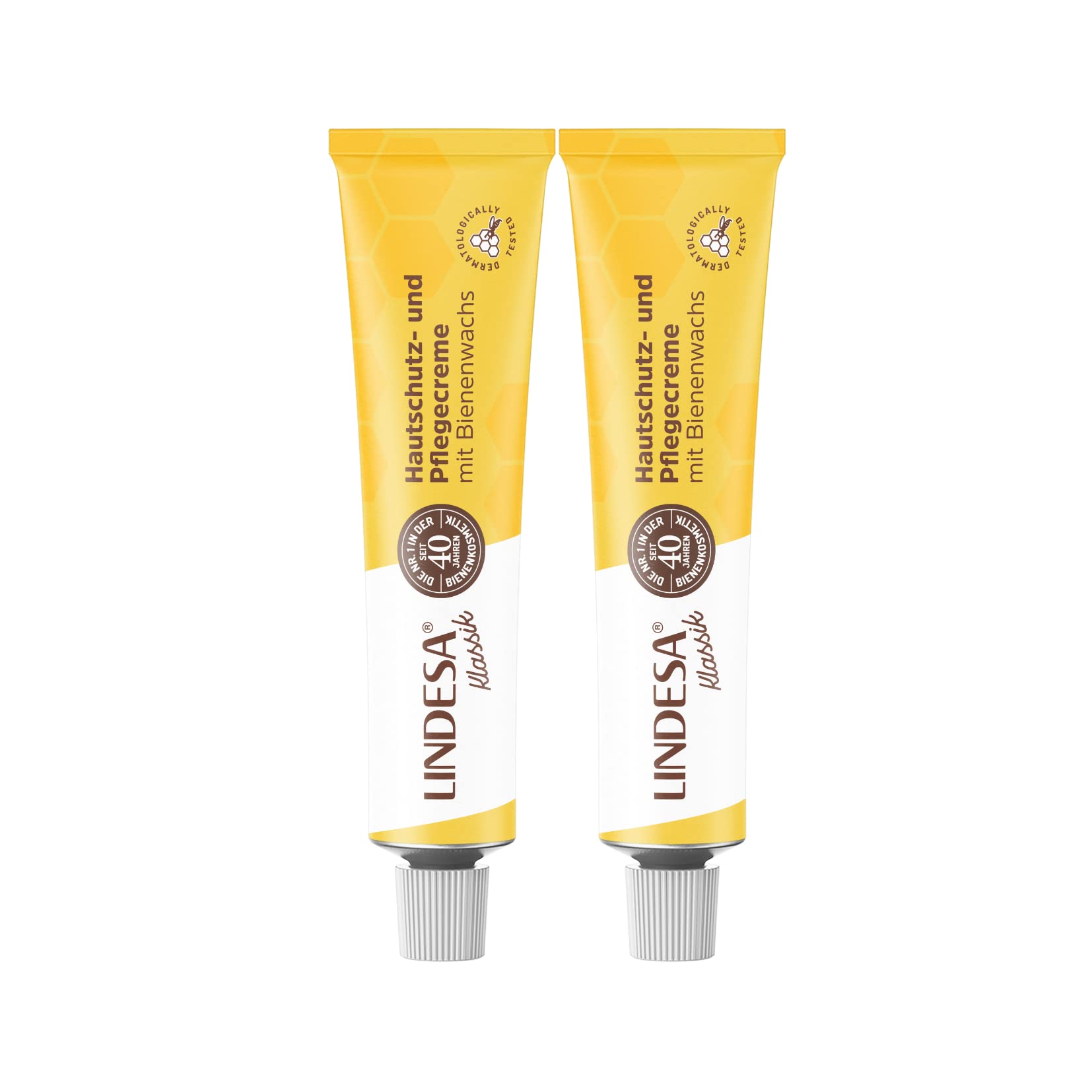 Lindesa Care Cream with Beeswax, Hand Cream, Skin Protection Cream, Hand Care, Metal Tube (2 x 50 ml)