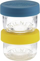 Kilner Snack and Store Pots Set of 2 Glass Jars 125 ml Leak-Proof Lids view 2