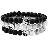Yin Yang Bracelet, Friendship Bracelet for 3, Tai Chi Gifts, Matching Yin Yang Beaded Bracelet
