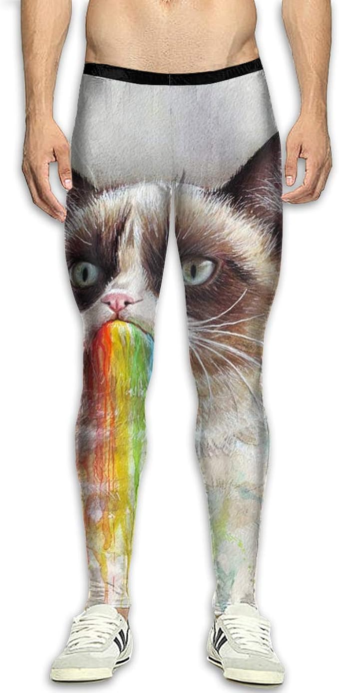 FIRS - Mallas Deportivas para Hombre, diseño de Gato con escupir Arco