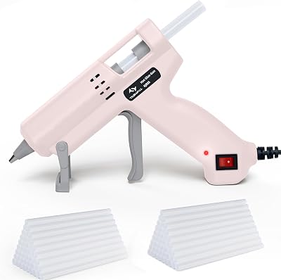 Tilswall 50W Hot Glue Gun Kit Pink with 75 Glue Sticks 130x7mm Fast Preheat