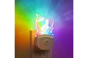 DORESSHOP Cute Night Light for Kids [2 Pack], Plug in Night Light, 8 Color Changing Baby Night Light with Dusk to Dawn Sensor, Nightlights for Children, LED Night Lights for Kids Girls Bedroom, Gifts for Girls