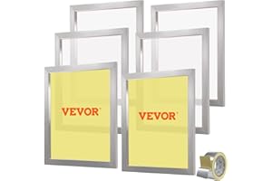 VEVOR Screen Printing Kit, 6 Pieces Aluminum Silk Screen Printing Frames, 20x24inch Silk Screen Printing Frame with 160 Count Mesh, High Tension Nylon Mesh and Sealing Tape for T-Shirts DIY Printing