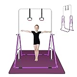 FINCOME Gymnastics Bar for Kids with Mat and
