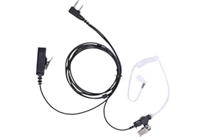 POFENAL Earpiece Compatible with BTECH, Kenwood, Retevis Walkie Talkie with Mic Tansparent Air Acoustic Tube Headset (Normal)