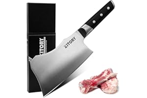 Kitory Heavy Duty Butcher Knife 7 inch Bone Chopper German High Carbon Stainless Steel Chopping Knife with Ergonomic Handle -