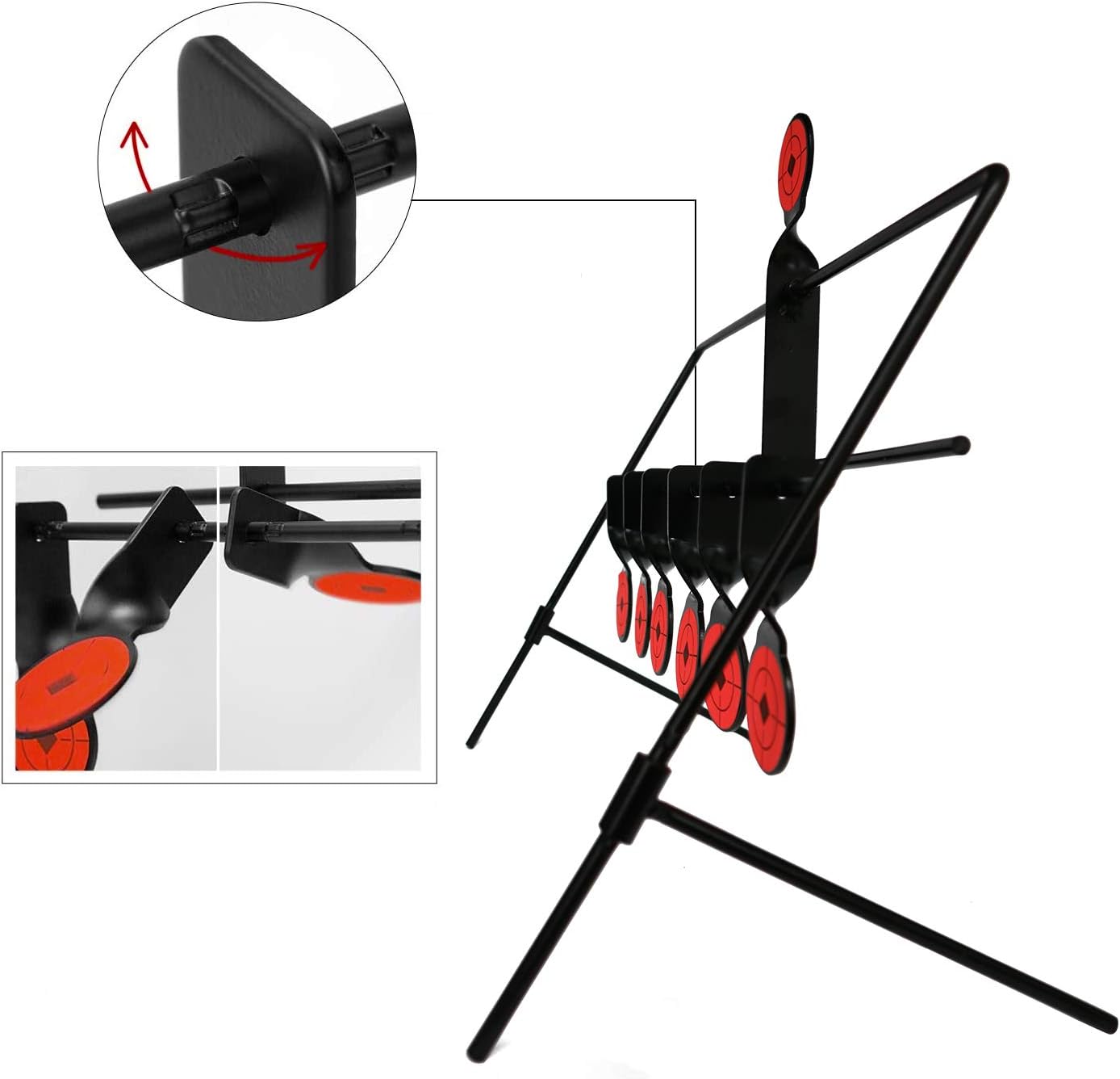 LIZXE Resetting Shooting Targets with Dark Glow Stickers, Portable Design Auto Reset Hunting Target, Rated for .177 .22 Caliber (6A) : Sports & Outdoors