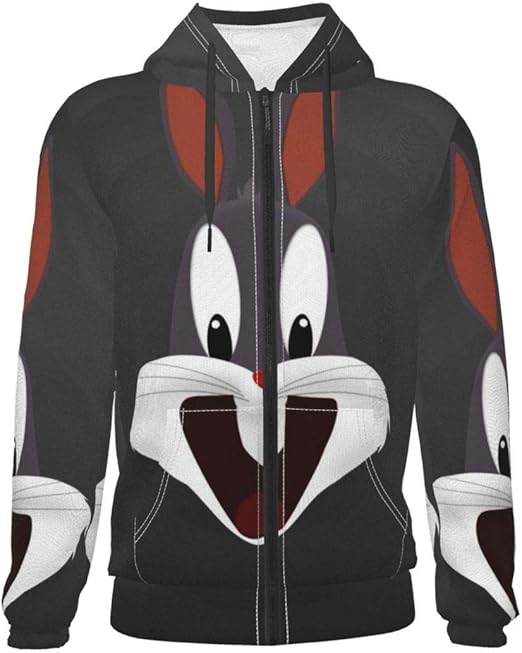Empty Teenager 3D Printed Zip Up Hoodies BugsBunny Sweater