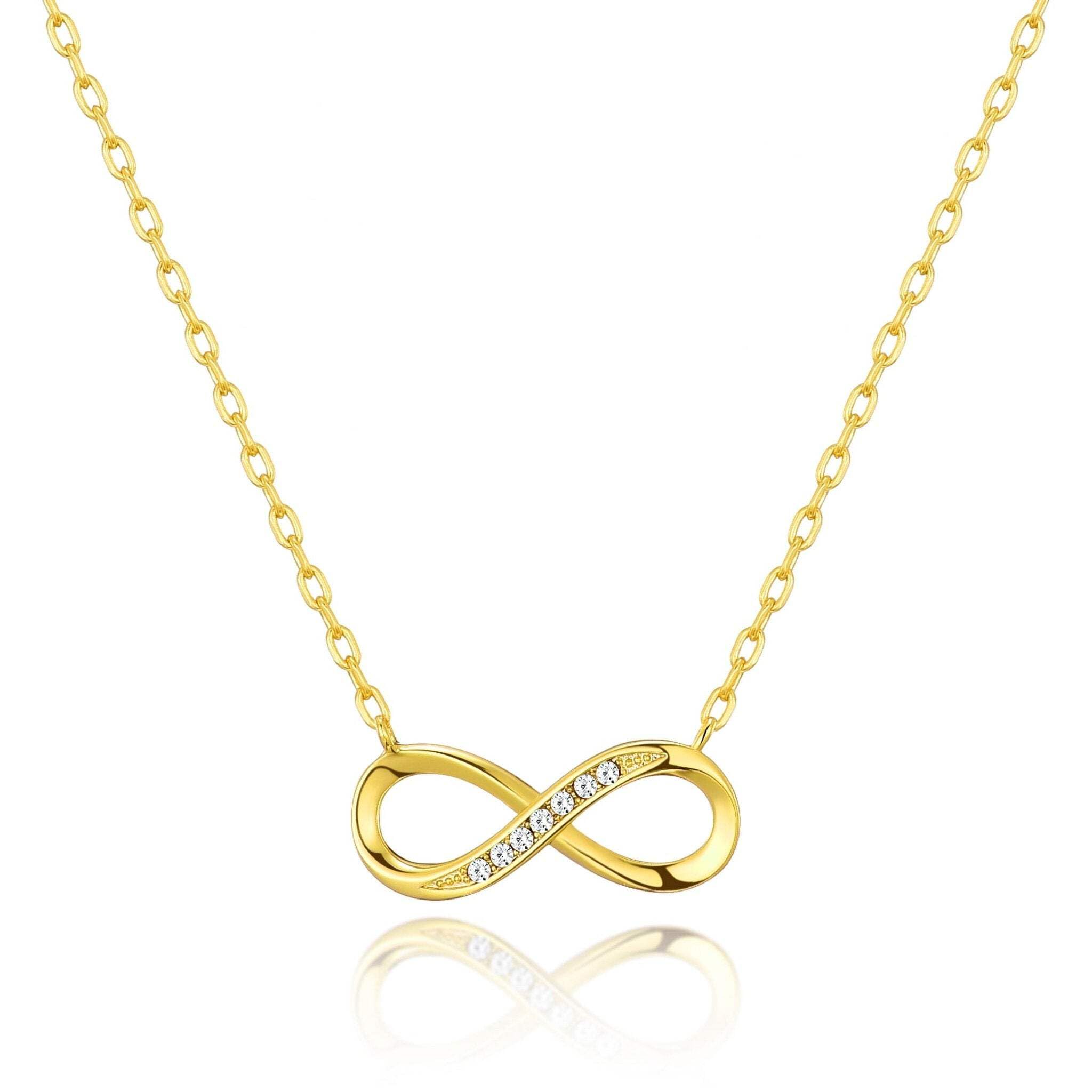 Philip Jones 18k Gold Plated Infinity Pendant Necklace Created with Zircondia® Crystals