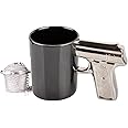 UCEC Gun-Shaped Ceramic Coffee Mug - Unique Father's Day Gift Idea for Gun Enthusiasts - Novelty Coffee Cup