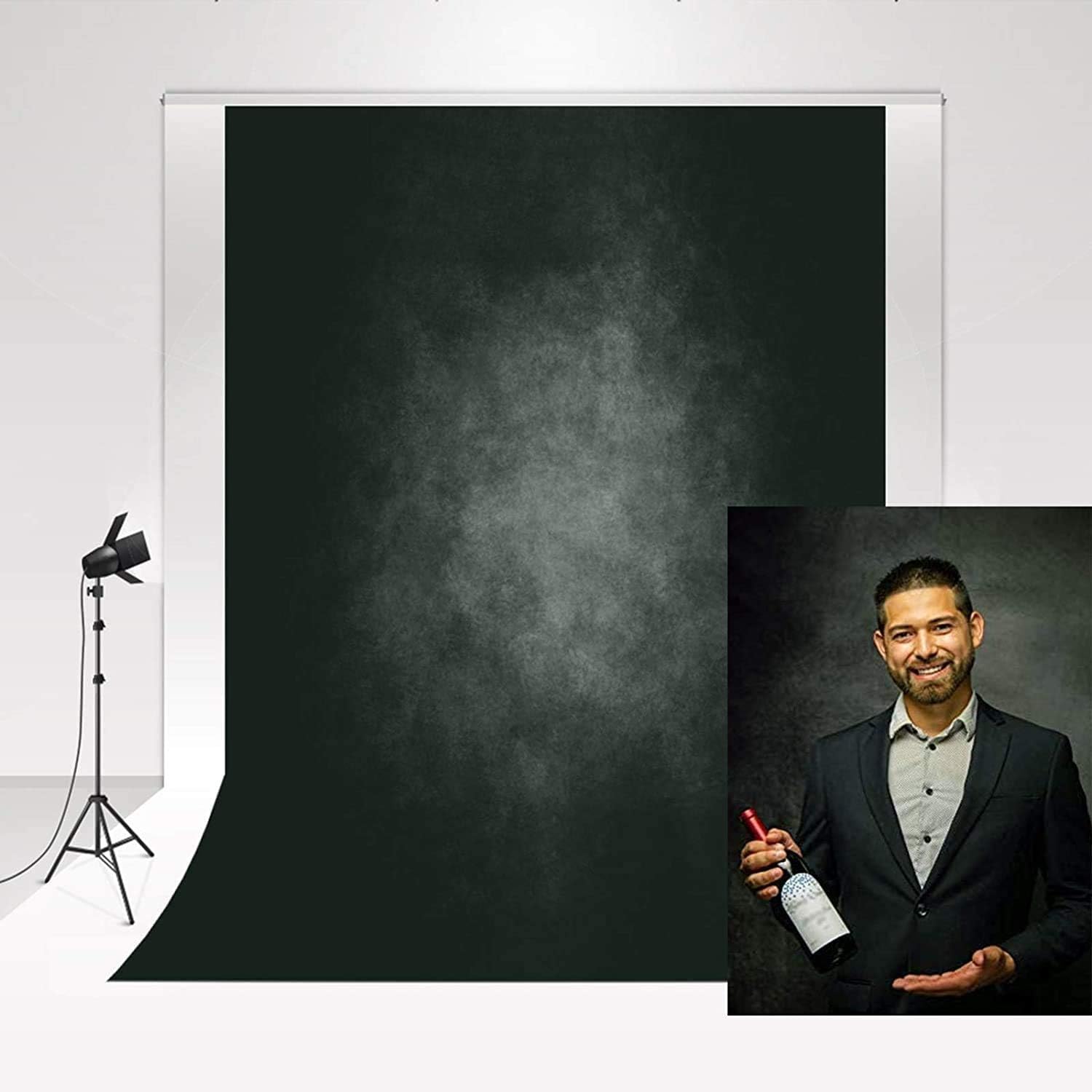 Kate Photocall Photo Studio Backdrop 5x7ft/1.5x2.2m Black Backdrops Abstract Smoke Gray Photo Background for Photography Portrait Studio Shooting