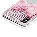 iPhone X Case, Mavis's Diary Luxury 3D Handmade Bling Full Diamonds Lovely Pink Bow with Shiny Sparkle Rhinestone Gems Crystal Clear Full Body Protection Hard PC Plastic Cover for iPhone X Edition