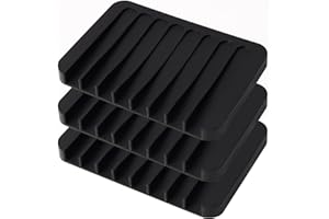 Top-Spring 3Pack Silicone Soap Dish Tray Saver Holder Drainer Shower Waterfall for Bathroom/Kitchen, Keep Bars Dry Easy Clean