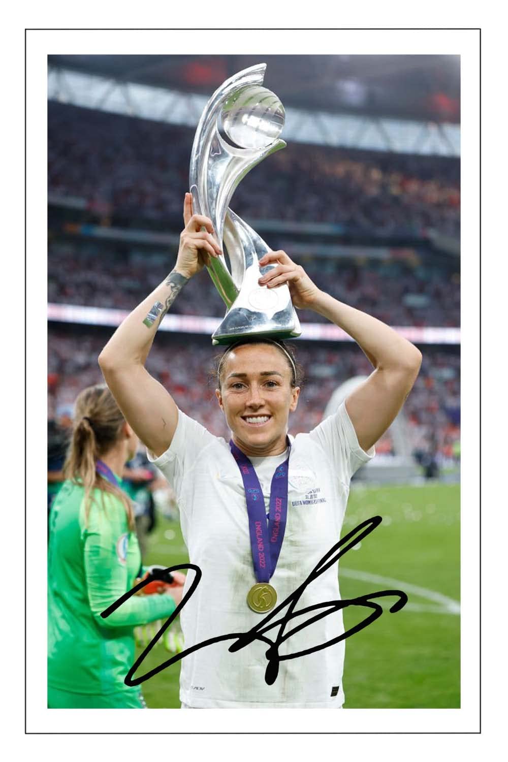 Lucy Bronze England Lionesses Euro 2022 Winners Signed 12x8 Inch Photo Print With Pre Printed Signature Autograph Gift