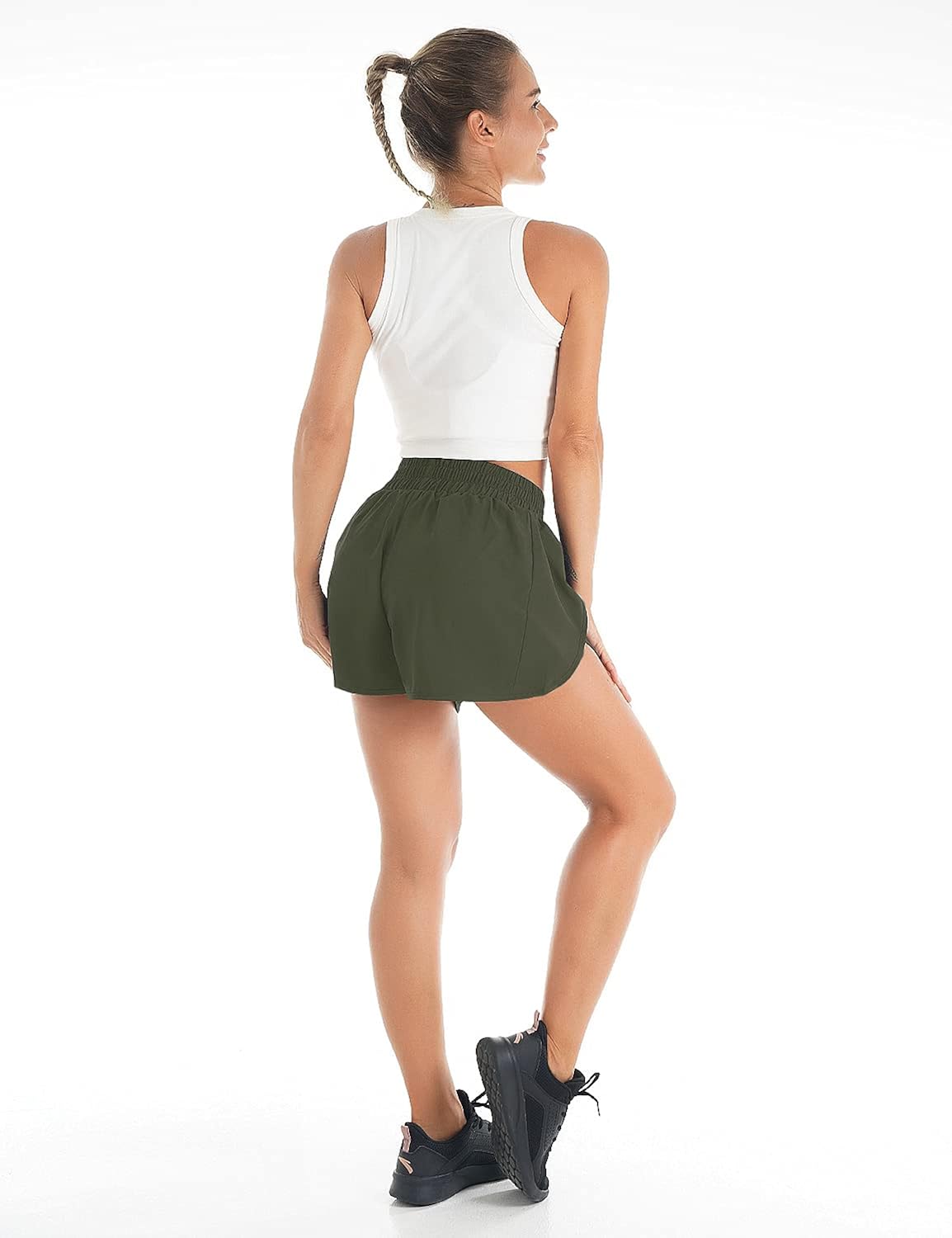 Blooming Jelly Womens Quick-Dry Running Shorts Sport Layer Elastic Waist Active Workout Shorts with Pockets 1.75": Clothing