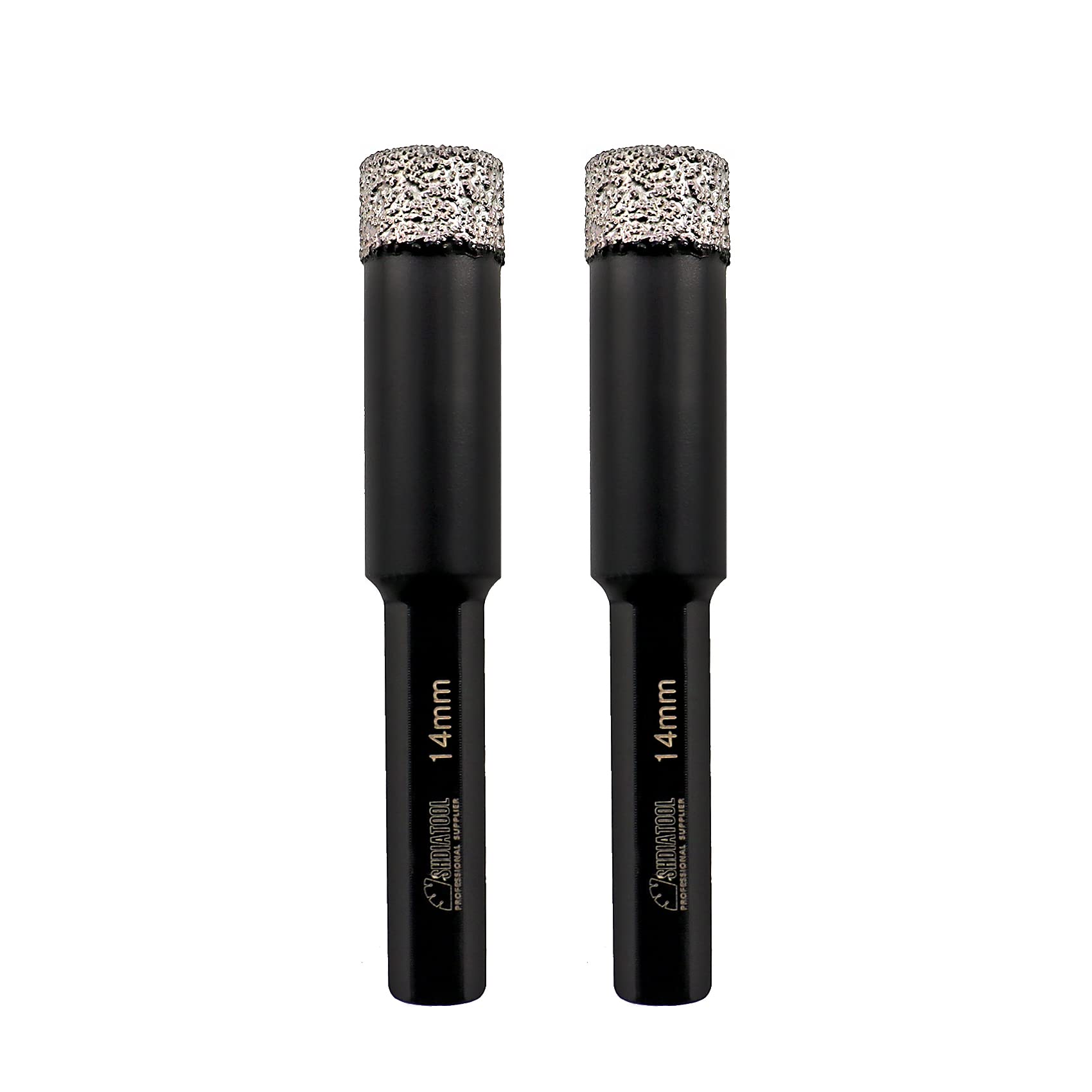 SHDIATOOL Dry Diamond Drill Bits Set HEX Shank 2pk 14mm for Porcelaun Tile Ceramics Marble