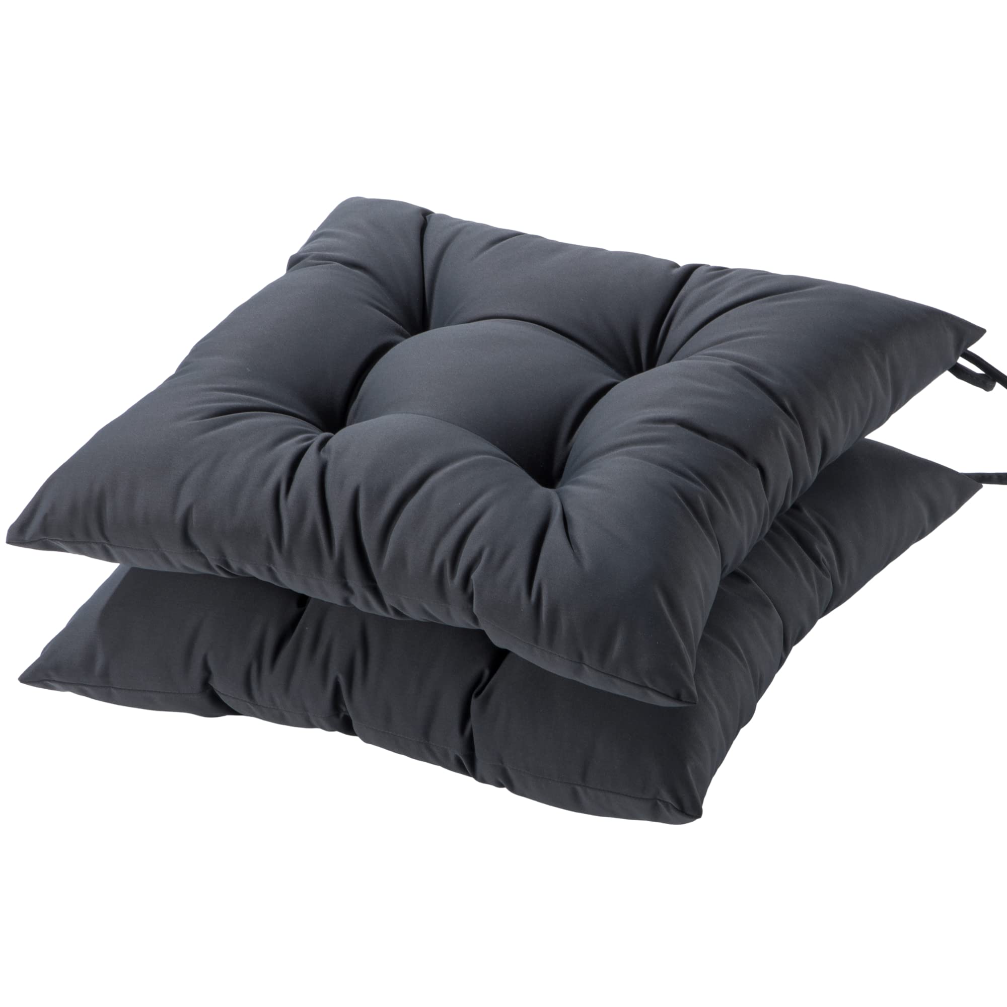 HAMO Garden Chair Cushions Outdoors Seat Pads, Set of 2, 45x50 cm, 18x20 inches (Graphite)
