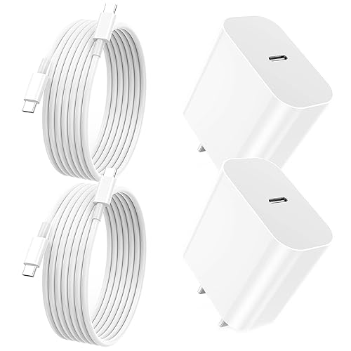iPhone 17 16 15 Charger Fast Charging,2Pack 20W Apple iPad USB C Wall Chrager Block with 6FT USB C to C Cable for iPhone 17/Pro/Pro Max/17 Air/ 16/16 Pro/16 Pro Max/15/Plus/Pro/Pro Max (White)