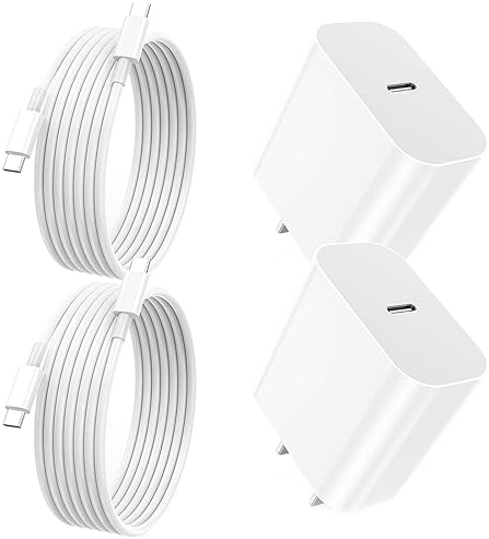 Electronics - iPhone 17 16 15 Charger Fast Charging,2Pack 20W Apple iPad USB C Wall Chrager Block with 6FT USB C to C Cable for iPhone 17/Pro/Pro Max/17 Air/ 16/16 Pro/16 Pro Max/15/Plus/Pro/Pro Max (White)