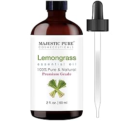 Majestic Pure Lemongrass Essential Oil with Glass