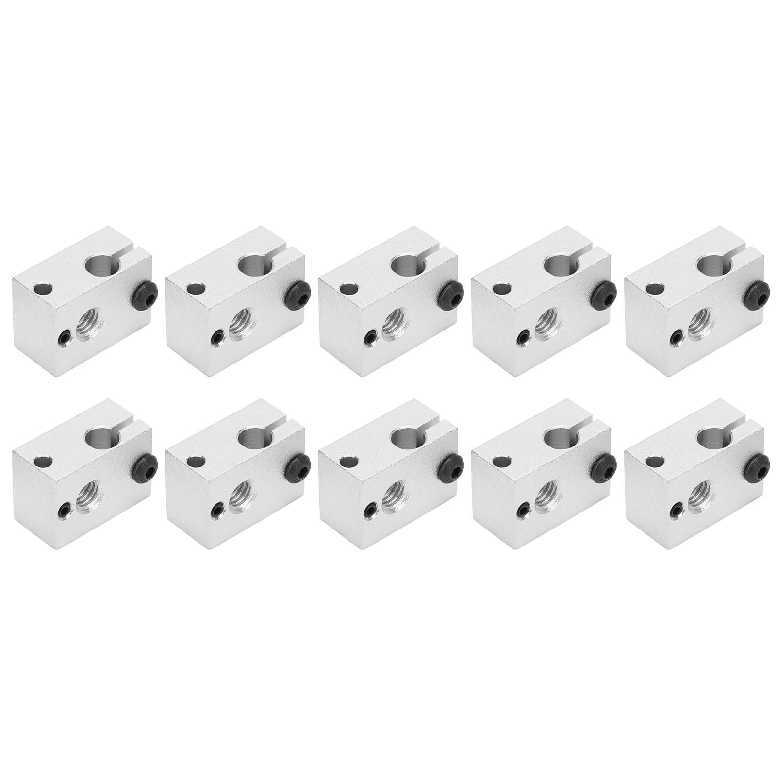 Aluminum Heating Block V6 Nozzle Heater Compatible with PT100 Sensor and Silicone for 3D Printer