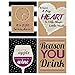 Big Dot of Happiness Teacher Appreciation - First and Last Day of School Gifts for Women and Men - Christmas Wine Bottle Label Stickers - Set of 4