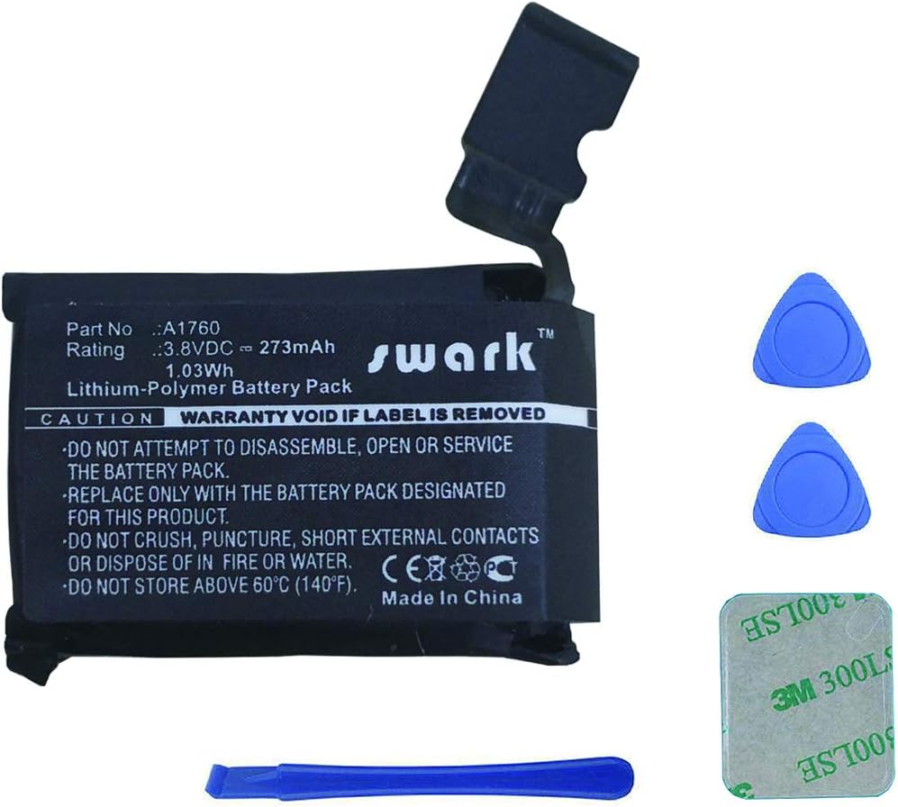 Swark Replacement A1760 Battery Compatible with Apple iWatch Series 2 38mm A1757 A1816 MNNN2LL/A, MP032LL/A with Tools