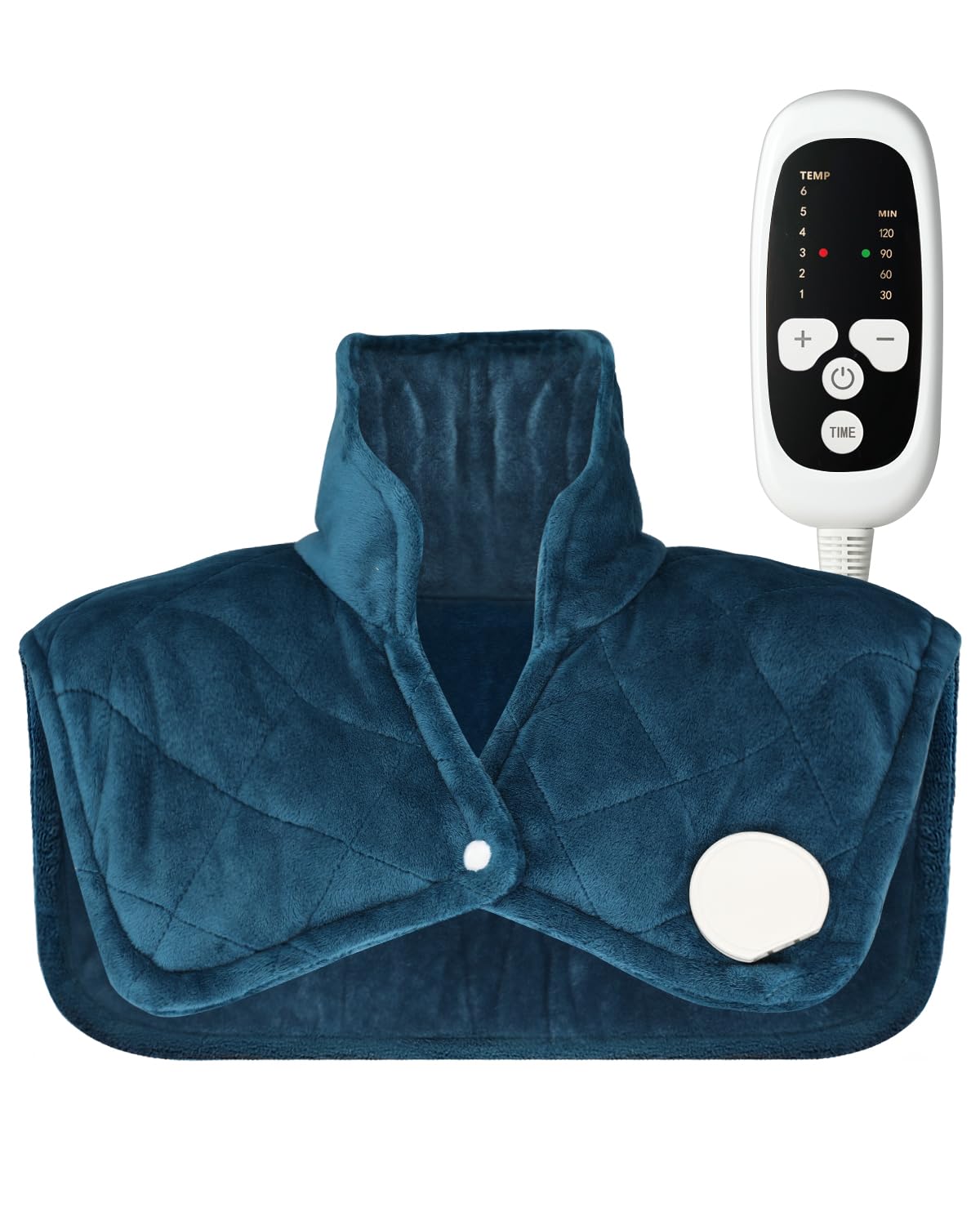 Photo 1 of Heating Pad for Neck and Shoulders, 2.4lb Weighted Large Heating Pad for Back Pain Relief, 6 Heat Settings 2H Auto-Off, Birthday Gifts for Women Men Mom Dad Mother Father Grandma Grandpa Blue