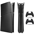 PEYANZ Faceplate Cover Compatible with PlayStation 5 Slim (Digital Edition) - Protective ABS Shell, Scratch-Resistant Matte Surface, Includes 2 Silicone Covers