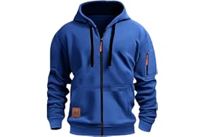Zip up Hoodies for Men Trendy Lightweight Hooded Sweatshirts Long Sleeve Casual Loose Track Jacket Coats with Pockets