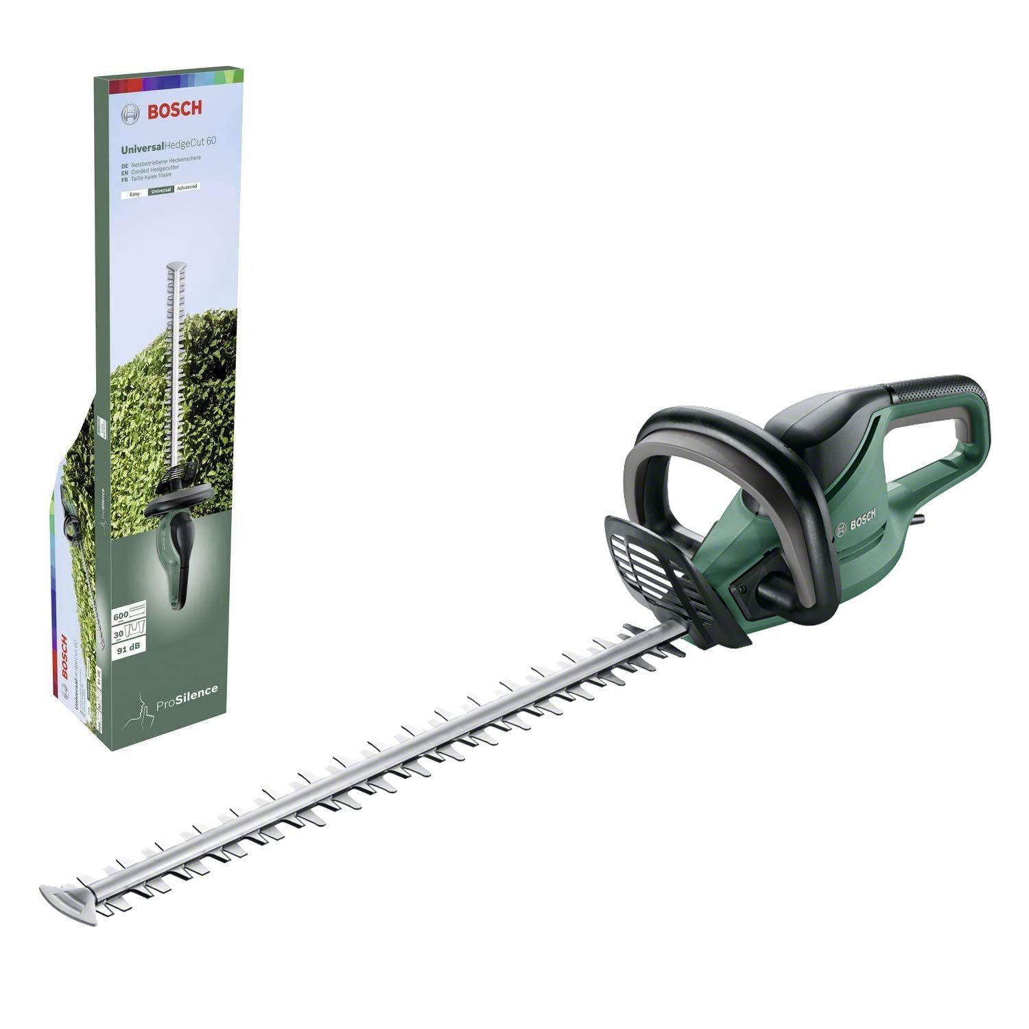 Bosch Hedge Trimmer UniversalHedgeCut 60 (480 W, Blade Length: 60 cm, for Medium Hedges, Tooth Opening: 30 mm, in Carton Packaging)