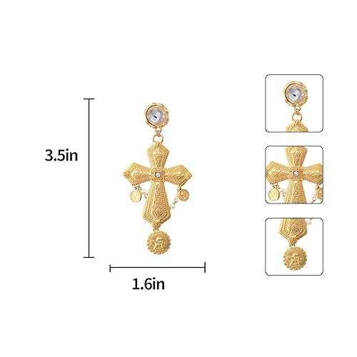 Cross Statement Earrings, Cross Dangle Earrings, Large Cross Earrings...